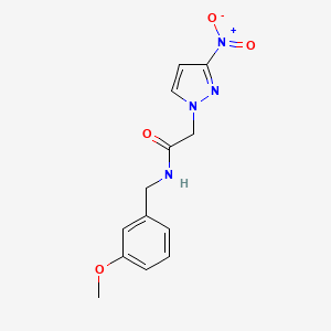 molecular formula C13H14N4O4 B4212470 N-(3-methoxybenzyl)-2-(3-nitro-1H-pyrazol-1-yl)acetamide 