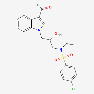 4-chloro-N-ethyl-N-[3-(3-formylindol-1-yl)-2-hydroxypropyl]benzenesulfonamide