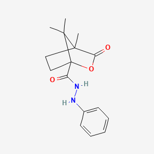 molecular formula C16H20N2O3 B4212477 4,7,7-trimethyl-3-oxo-N'-phenyl-2-oxabicyclo[2.2.1]heptane-1-carbohydrazide 