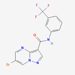 molecular formula C14H8BrF3N4O B4212484 6-bromo-N-[3-(trifluoromethyl)phenyl]pyrazolo[1,5-a]pyrimidine-3-carboxamide 