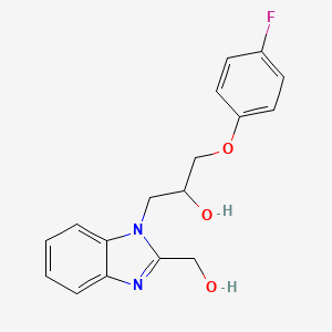 molecular formula C17H17FN2O3 B4212507 1-(4-Fluorophenoxy)-3-[2-(hydroxymethyl)benzimidazol-1-yl]propan-2-ol 