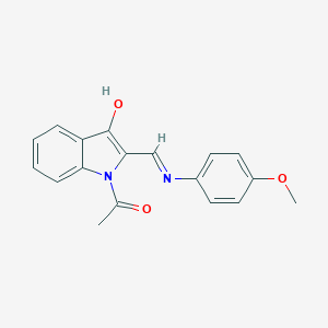 molecular formula C18H16N2O3 B421251 (2Z)-1-acetyl-2-[(4-methoxyanilino)methylidene]indol-3-one CAS No. 133593-46-1