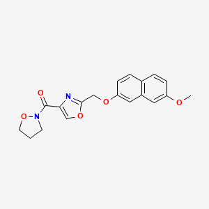 [2-[(7-Methoxynaphthalen-2-yl)oxymethyl]-1,3-oxazol-4-yl]-(1,2-oxazolidin-2-yl)methanone