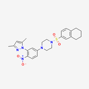 1-[3-(3,5-dimethyl-1H-pyrazol-1-yl)-4-nitrophenyl]-4-(5,6,7,8-tetrahydro-2-naphthalenylsulfonyl)piperazine