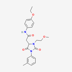 molecular formula C23H27N3O5 B4212561 N-(4-ethoxyphenyl)-2-[3-(2-methoxyethyl)-1-(3-methylphenyl)-2,5-dioxo-4-imidazolidinyl]acetamide 