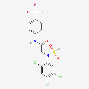 molecular formula C16H12Cl3F3N2O3S B4212564 N~2~-(methylsulfonyl)-N~2~-(2,4,5-trichlorophenyl)-N~1~-[4-(trifluoromethyl)phenyl]glycinamide 