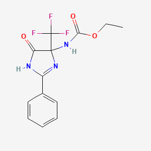 molecular formula C13H12F3N3O3 B4212567 ethyl [5-oxo-2-phenyl-4-(trifluoromethyl)-4,5-dihydro-1H-imidazol-4-yl]carbamate 