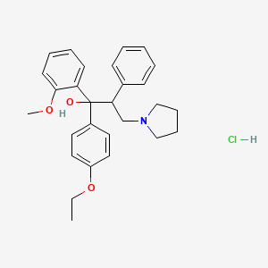 molecular formula C28H34ClNO3 B4212581 1-(4-ethoxyphenyl)-1-(2-methoxyphenyl)-2-phenyl-3-(1-pyrrolidinyl)-1-propanol 