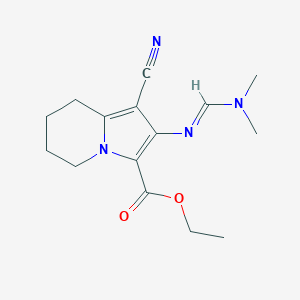 molecular formula C15H20N4O2 B421263 Ethyl 1-cyano-2-{[(dimethylamino)methylene]amino}-5,6,7,8-tetrahydro-3-indolizinecarboxylate 