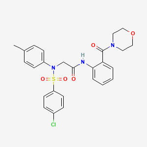 molecular formula C26H26ClN3O5S B4212644 2-(N-(4-chlorophenyl)sulfonyl-4-methylanilino)-N-[2-(morpholine-4-carbonyl)phenyl]acetamide 