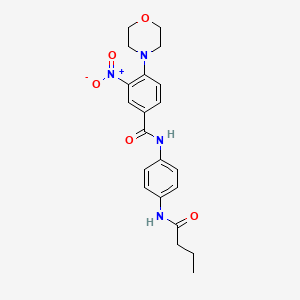 molecular formula C21H24N4O5 B4212650 N-[4-(butyrylamino)phenyl]-4-(4-morpholinyl)-3-nitrobenzamide 