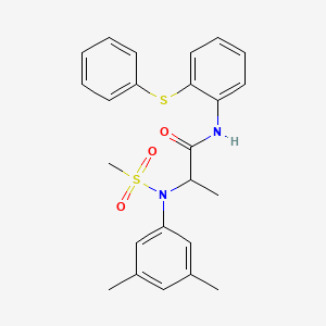 molecular formula C24H26N2O3S2 B4212658 N~2~-(3,5-dimethylphenyl)-N~2~-(methylsulfonyl)-N~1~-[2-(phenylthio)phenyl]alaninamide 