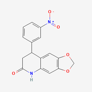 molecular formula C16H12N2O5 B4212681 8-(3-NITROPHENYL)-2H,5H,6H,7H,8H-[1,3]DIOXOLO[4,5-G]QUINOLIN-6-ONE 