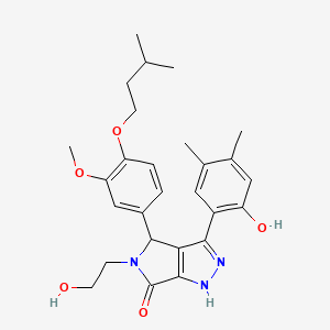 3-(2-hydroxy-4,5-dimethylphenyl)-5-(2-hydroxyethyl)-4-[3-methoxy-4-(3-methylbutoxy)phenyl]-4,5-dihydropyrrolo[3,4-c]pyrazol-6(1H)-one