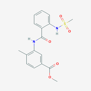 molecular formula C17H18N2O5S B4212729 methyl 4-methyl-3-({2-[(methylsulfonyl)amino]benzoyl}amino)benzoate 