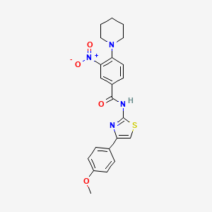 N-[4-(4-methoxyphenyl)-1,3-thiazol-2-yl]-3-nitro-4-(1-piperidinyl)benzamide