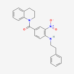 molecular formula C24H23N3O3 B4212751 3,4-dihydro-2H-quinolin-1-yl-[3-nitro-4-(2-phenylethylamino)phenyl]methanone 