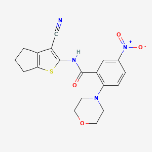 molecular formula C19H18N4O4S B4212756 N-(3-cyano-5,6-dihydro-4H-cyclopenta[b]thien-2-yl)-2-(4-morpholinyl)-5-nitrobenzamide 