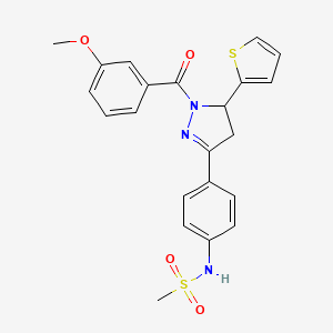 N-{4-[1-(3-Methoxybenzoyl)-5-(thiophen-2-YL)-4,5-dihydro-1H-pyrazol-3-YL]phenyl}methanesulfonamide