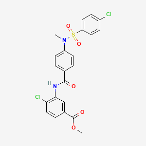 molecular formula C22H18Cl2N2O5S B4212765 methyl 4-chloro-3-({4-[[(4-chlorophenyl)sulfonyl](methyl)amino]benzoyl}amino)benzoate 