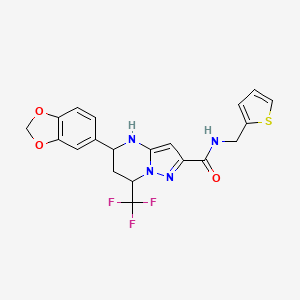 5-(1,3-benzodioxol-5-yl)-N-(2-thienylmethyl)-7-(trifluoromethyl)-4,5,6,7-tetrahydropyrazolo[1,5-a]pyrimidine-2-carboxamide