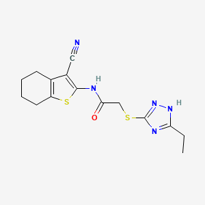 N-(3-cyano-4,5,6,7-tetrahydro-1-benzothiophen-2-yl)-2-[(5-ethyl-4H-1,2,4-triazol-3-yl)sulfanyl]acetamide