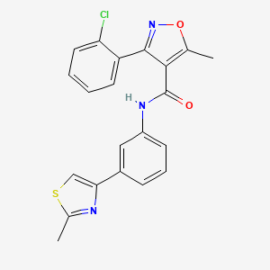 molecular formula C21H16ClN3O2S B4212829 3-(2-chlorophenyl)-5-methyl-N-[3-(2-methyl-1,3-thiazol-4-yl)phenyl]-1,2-oxazole-4-carboxamide 