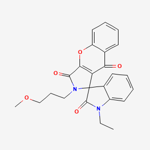 molecular formula C24H22N2O5 B4212836 1'-ethyl-2-(3-methoxypropyl)-2H-spiro[chromeno[2,3-c]pyrrole-1,3'-indole]-2',3,9(1'H)-trione 