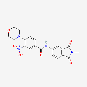 molecular formula C20H18N4O6 B4212843 N-(2-methyl-1,3-dioxoisoindol-5-yl)-4-morpholin-4-yl-3-nitrobenzamide 