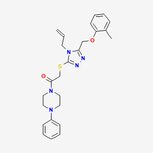 2-({5-[(2-methylphenoxy)methyl]-4-(prop-2-en-1-yl)-4H-1,2,4-triazol-3-yl}sulfanyl)-1-(4-phenylpiperazin-1-yl)ethanone