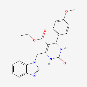 molecular formula C22H22N4O4 B4212851 ETHYL 6-[(1H-1,3-BENZODIAZOL-1-YL)METHYL]-4-(4-METHOXYPHENYL)-2-OXO-1,2,3,4-TETRAHYDROPYRIMIDINE-5-CARBOXYLATE 