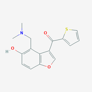 molecular formula C16H15NO3S B421286 Methanone, (5-hydroxy-4-dimethylaminomethyl-3-benzofuryl)(2-thienyl)- 