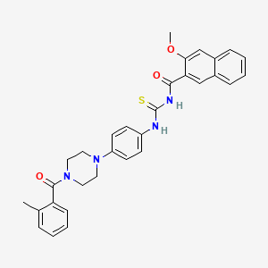 3-methoxy-N-[({4-[4-(2-methylbenzoyl)-1-piperazinyl]phenyl}amino)carbonothioyl]-2-naphthamide