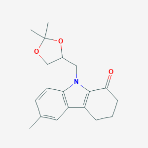 molecular formula C19H23NO3 B421288 9-[(2,2-dimethyl-1,3-dioxolan-4-yl)methyl]-6-methyl-2,3,4,9-tetrahydro-1H-carbazol-1-one 