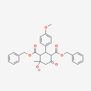 molecular formula C30H30O7 B4212891 Dibenzyl 4-hydroxy-2-(4-methoxyphenyl)-4-methyl-6-oxocyclohexane-1,3-dicarboxylate 