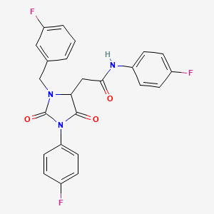 2-[3-(3-fluorobenzyl)-1-(4-fluorophenyl)-2,5-dioxoimidazolidin-4-yl]-N-(4-fluorophenyl)acetamide