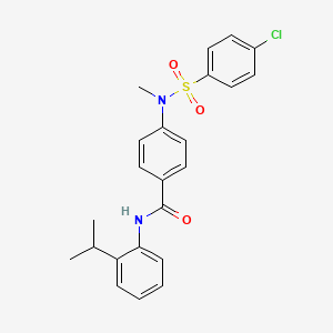 molecular formula C23H23ClN2O3S B4212904 4-[[(4-chlorophenyl)sulfonyl](methyl)amino]-N-(2-isopropylphenyl)benzamide 