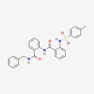 molecular formula C28H25N3O4S B4212919 N-{2-[(benzylamino)carbonyl]phenyl}-2-{[(4-methylphenyl)sulfonyl]amino}benzamide 