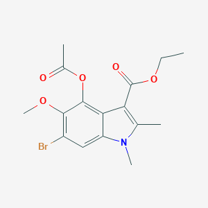molecular formula C16H18BrNO5 B421292 ethyl 4-(acetyloxy)-6-bromo-5-methoxy-1,2-dimethyl-1H-indole-3-carboxylate 