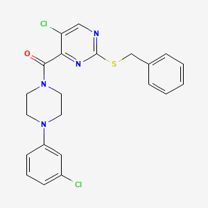 2-(benzylthio)-5-chloro-4-{[4-(3-chlorophenyl)-1-piperazinyl]carbonyl}pyrimidine