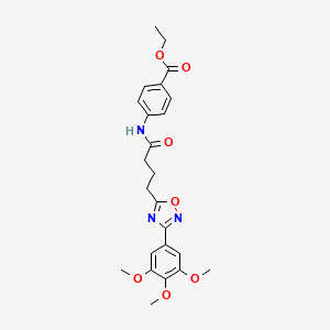 Ethyl 4-{4-[3-(3,4,5-trimethoxyphenyl)-1,2,4-oxadiazol-5-YL]butanamido}benzoate