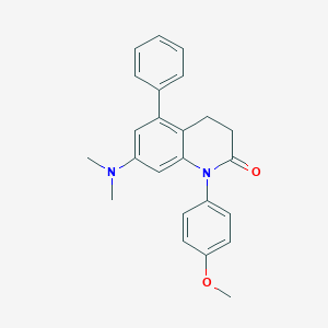molecular formula C24H24N2O2 B421298 7-(dimethylamino)-1-(4-methoxyphenyl)-5-phenyl-3,4-dihydro-2(1H)-quinolinone CAS No. 171506-60-8