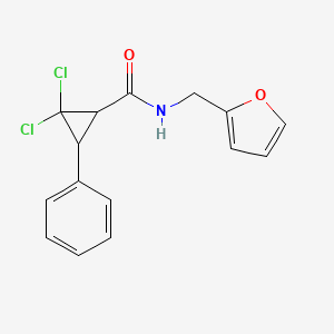 2,2-dichloro-N-(furan-2-ylmethyl)-3-phenylcyclopropane-1-carboxamide