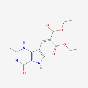 molecular formula C15H17N3O5 B421300 diethyl 2-[(2-methyl-4-oxo-1,5-dihydropyrrolo[3,2-d]pyrimidin-7-yl)methylidene]propanedioate 