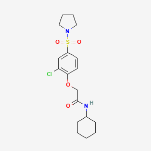 2-(2-chloro-4-pyrrolidin-1-ylsulfonylphenoxy)-N-cyclohexylacetamide