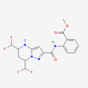 molecular formula C17H16F4N4O3 B4213008 methyl 2-({[5,7-bis(difluoromethyl)-4,5,6,7-tetrahydropyrazolo[1,5-a]pyrimidin-2-yl]carbonyl}amino)benzoate 