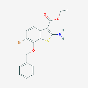 molecular formula C18H16BrNO3S B421301 Ethyl 2-amino-7-(benzyloxy)-6-bromo-1-benzothiophene-3-carboxylate CAS No. 136800-73-2