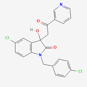 5-CHLORO-1-(4-CHLOROBENZYL)-3-HYDROXY-3-[2-OXO-2-(3-PYRIDYL)ETHYL]-1,3-DIHYDRO-2H-INDOL-2-ONE