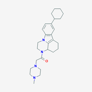 molecular formula C27H38N4O B421306 8-cyclohexyl-3-[(4-methyl-1-piperazinyl)acetyl]-2,3,3a,4,5,6-hexahydro-1H-pyrazino[3,2,1-jk]carbazole CAS No. 313236-50-9