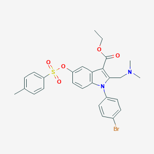 molecular formula C27H27BrN2O5S B421307 ethyl 1-(4-bromophenyl)-2-[(dimethylamino)methyl]-5-{[(4-methylphenyl)sulfonyl]oxy}-1H-indole-3-carboxylate 